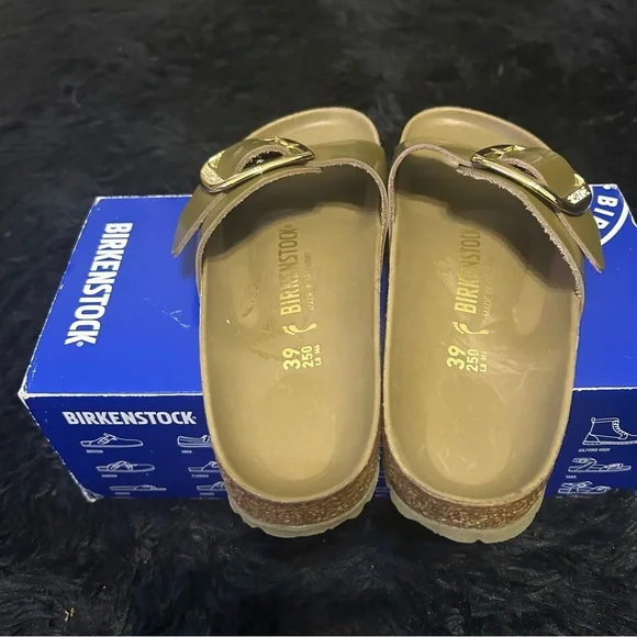 BIRKENSTOCK Madrid big buckle green gold sandals shoes women’s eur 39 new - Picture 3 of 7
